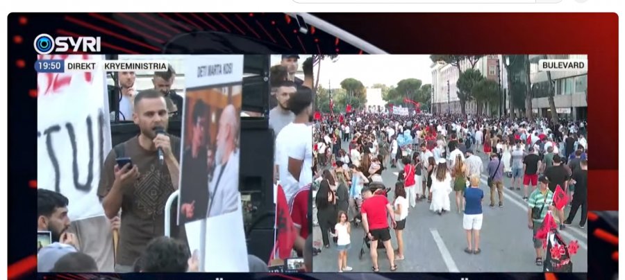 'Marta Kos i rreh shpatullat Ramës', protestuesi mesazh: Nuk pinë më ujë garancitë, të anulohet ligji 21/2024