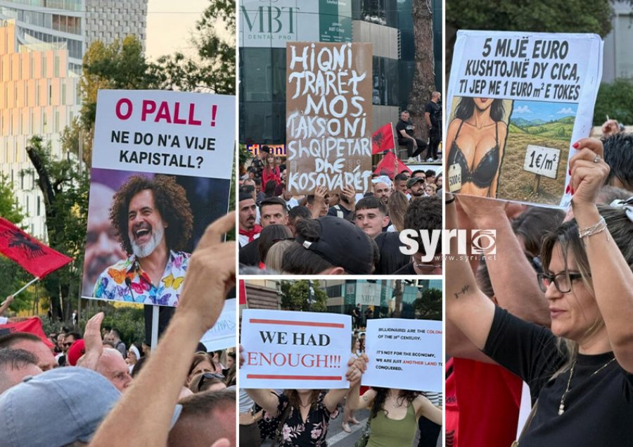 Protesta e 18-të/ Pankartat ‘pikante’ për Ramën: 5 mijë euro kushtojnë dy c*ca, ti jep me 1 euro m² e tokës