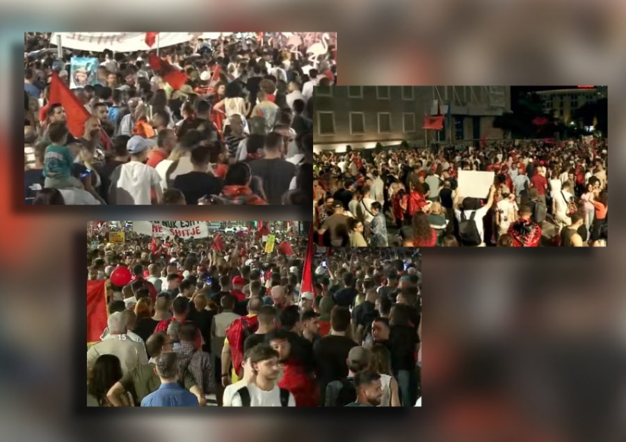 Nis marshimi kilometrik i protestuesve në ditën e 20 të të protestës  thirrje në kor  Rama jepe dorëheqjen