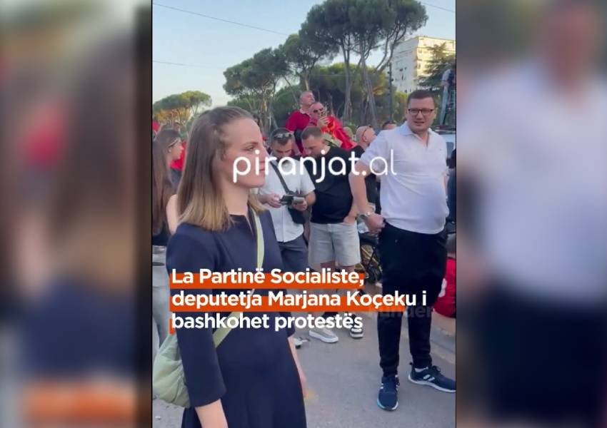 VIDEO/ Braktisi Edi Ramën, deputetja Marjana Koçeku i bashkohet protestës