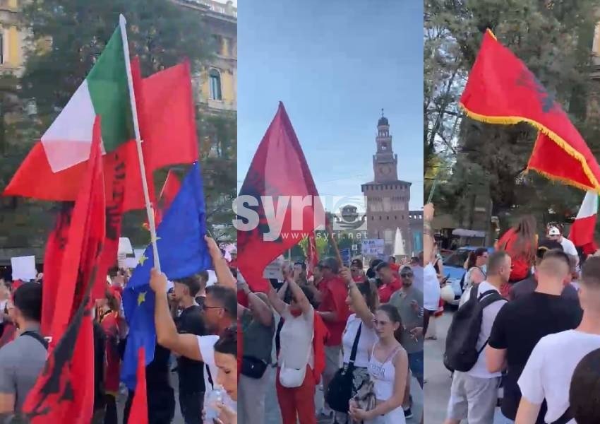 'Rama jepe dorëheqjen'/ Shqiptarët në Milano sërish në protestë 