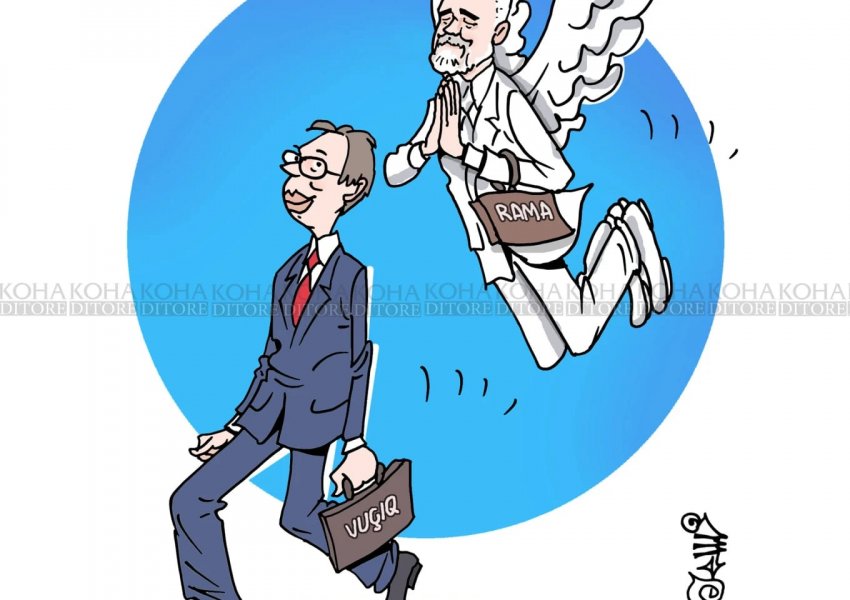 Edi Rama si engjëll mbrojtës i Vuçiçit/ Mos e humbisni karikaturën e gazetës më të madhe kosovare