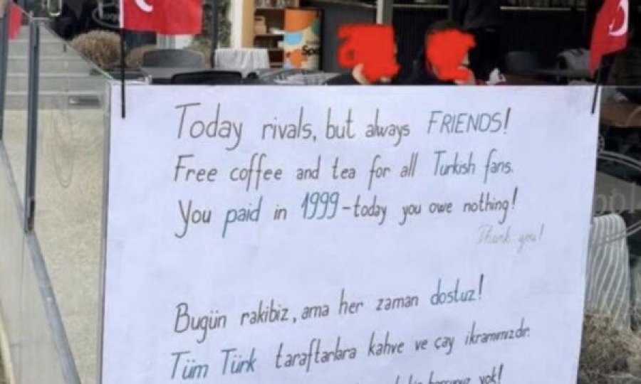 ‘Sot rivalë, por gjithmonë miq’/ Restoranti në Prishtinë me gjest simbolik: Kafe falas për tifozët turq