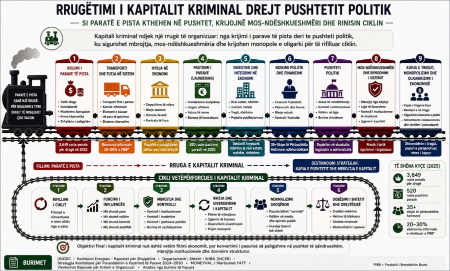Metamorfoza e kapitalit kriminal: Nga fitimi i paligjshëm në pushtet politik dhe dominim strukturor